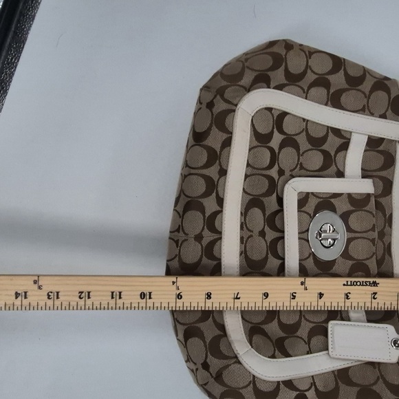 Coach canvas trimmed in leather purse - Picture 5 of 6